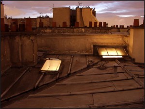 Roofs of Paris by night